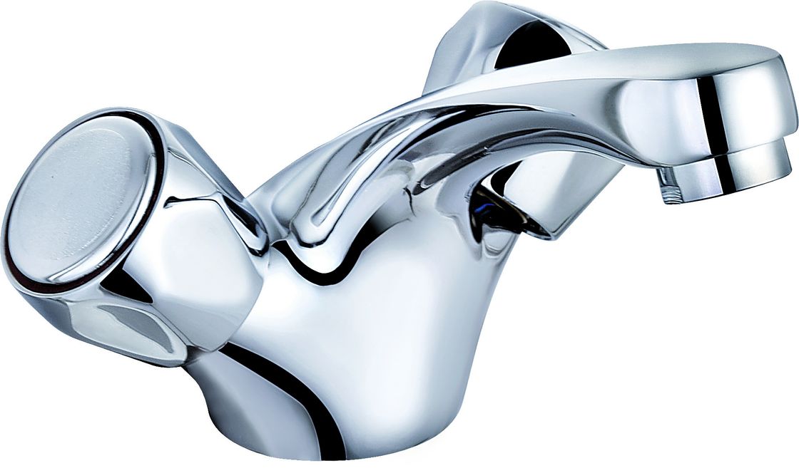 Contemporary Chrome Basin Mixer Faucet with Ceramic Valves T8063
